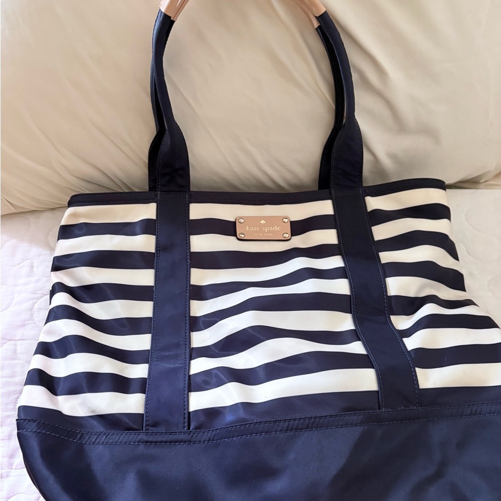 Kate Spade Navy and White Striped Tote